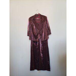 Alex Evenings Purple Satin Dress Suit
